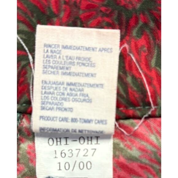 Vintage Tommy Hilfiger Mens Large Board‎ Shorts Red Brown Floral 2000 Never Worn - Picture 10 of 13